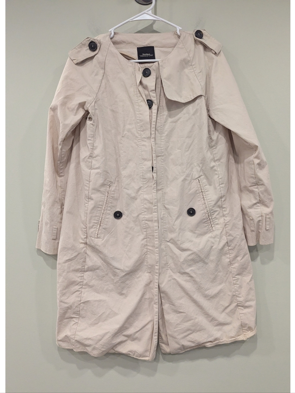 MaxMara Weekend Line Khaki Lightweight Military Trench Size Medium - Picture 6 of 6
